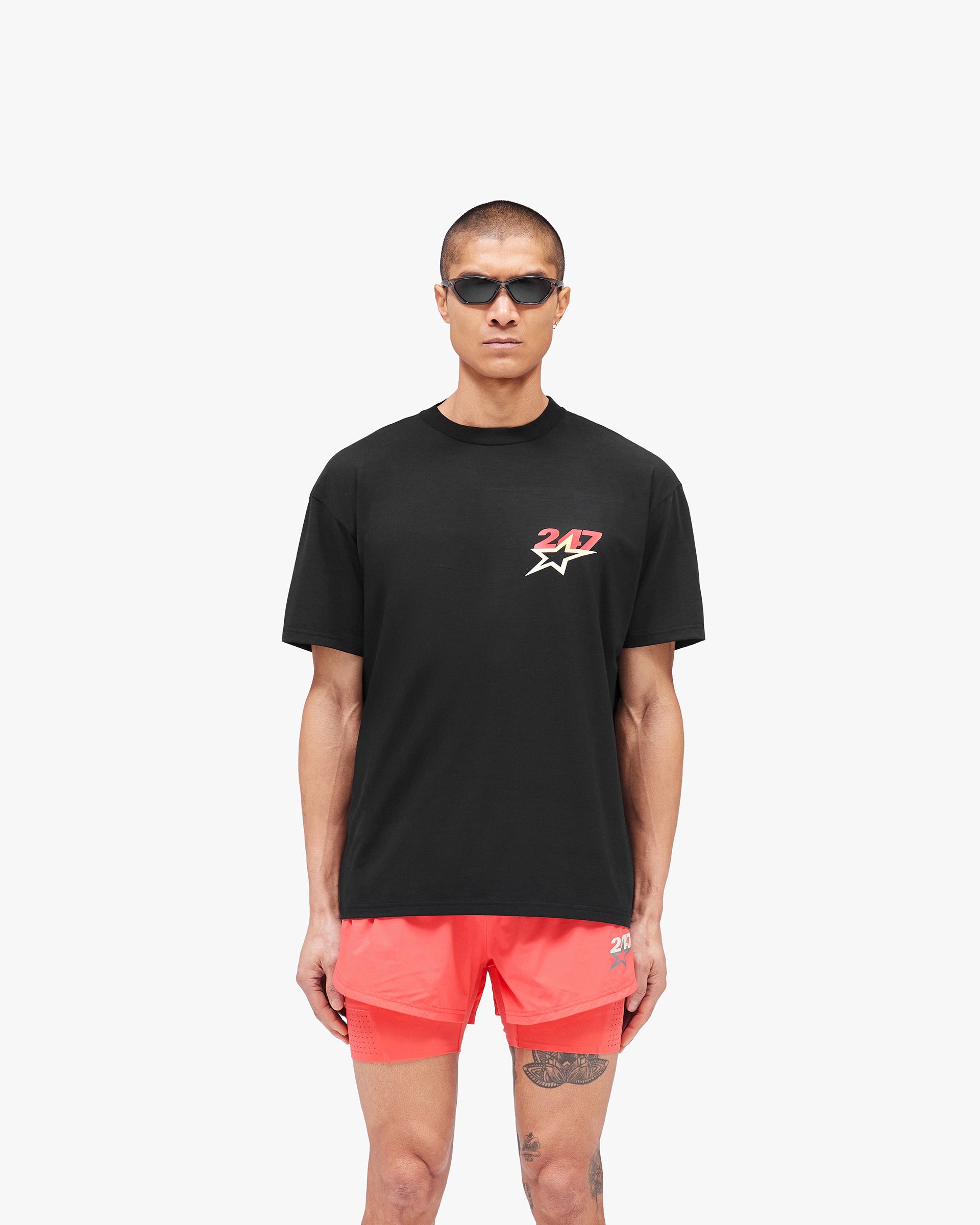 Team 247 Star Oversized T-Shirt - Jet Black - Image 3