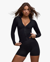 BO&TEE DEFINE LUXE HIGH-WAIST MINI SHORTS BLACK