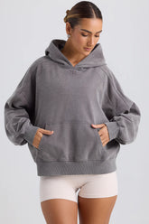 BO&TEE OVERSIZED HOODIE WASHED CHARCOAL