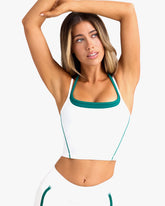 BO&TEE SOFT ACTIVE LAYERED CROPPED TANK TOP WHITE