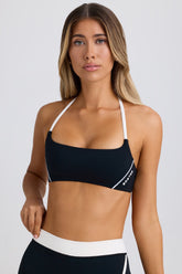 BO&TEE SOFT ACTIVE SCOOP-NECK SPORTS BRA BLACK