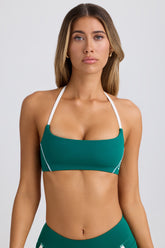 BO&TEE SOFT ACTIVE SCOOP-NECK SPORTS BRA VARSITY GREEN