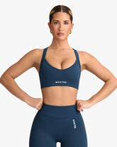 BO&TEE SUPER SCULPT SEAMLESS MINI SHORTS BLUE