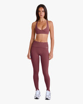 FOLDOVER MID-RISE STIRRUP LEGGINGS IN ACAI