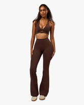FUSION V-CONTOUR HIGH-RISE FLARED LEGGING POCKETS - HOT CHOCOLATE