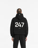 247 OVERSIZED HOODIE JET BLACK