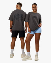 MOVE FAST HEAVYWEIGHT OVERSIZED TEE - DARK STORM WASHED