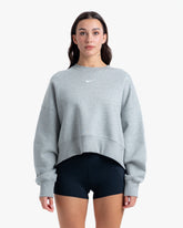 NIKE S&C WOMEN'S CREWNECK HEATHER GREY/WHITE