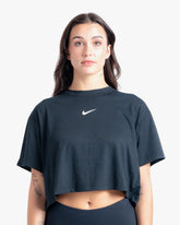 NIKE S&C WOMEN'S CROPPED TEE BLACK/WHITE