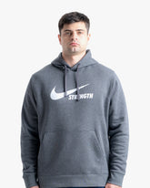 NIKE STRENGTH UNISEX HOODIE CHARCOAL/WHITE