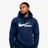 NIKE STRENGTH UNISEX HOODIE NAVY/WHITE