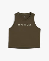 : PUMA X HYROX WOMEN'S CLOUDSPUN THERMOADAPT CROP TANK DARK OLIVE