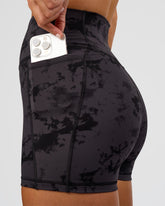LSKD FUSION ULTRA HIGH-RISE 4" SHORT POCKETS - BLACK TIE DYE - image 1