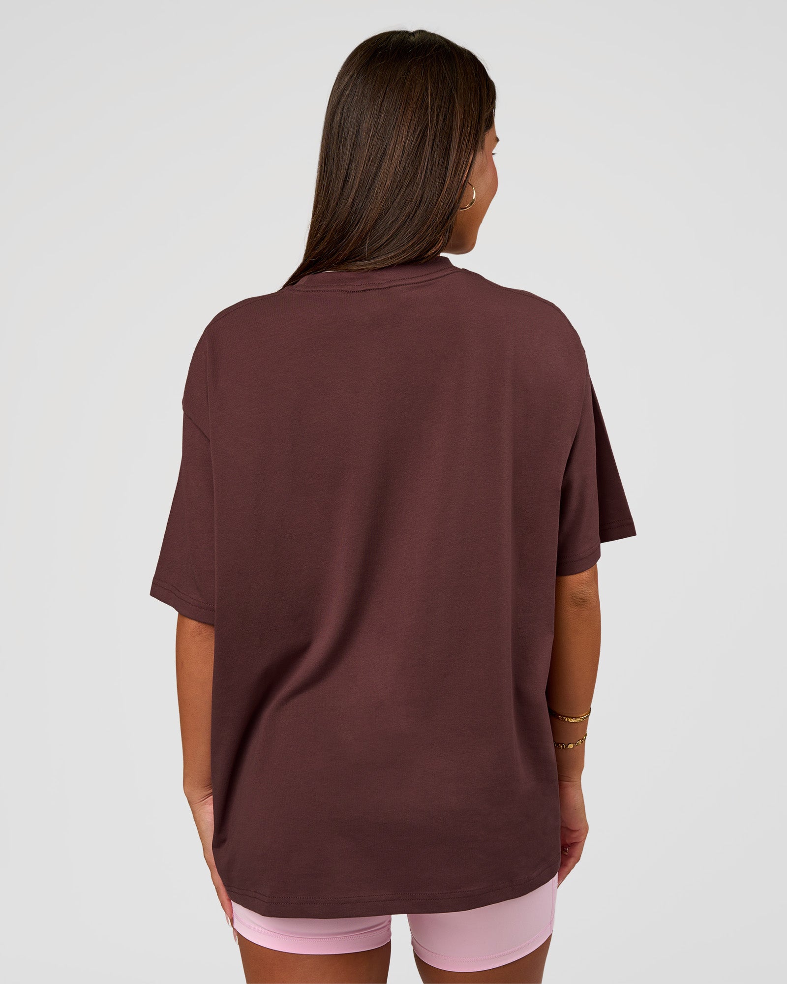 LSKD GO-TO FLXCOTTON OVERSIZED TEE - COCOA POWDER-WHITE - image 10