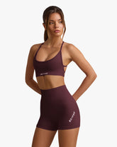 SUPER SCULPT SEAMLESS MINI SHORTS IN BURGUNDY