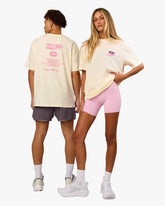 VALUES RUN CLUB FLXCOTTON TEE - OFF WHITE-CANDY PINK