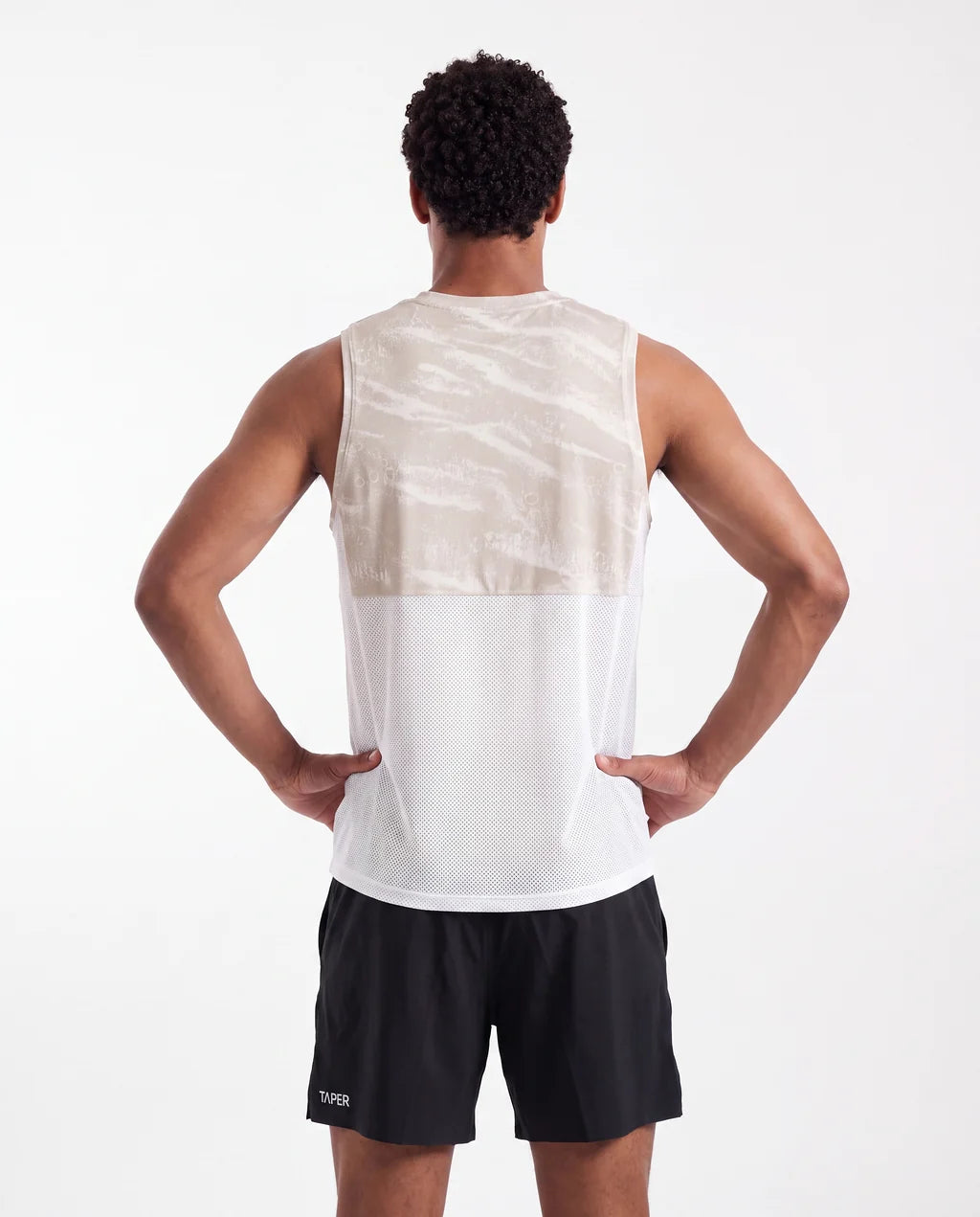 TAPER Dune Sleeveless Running Tank Top Sand Dune Print