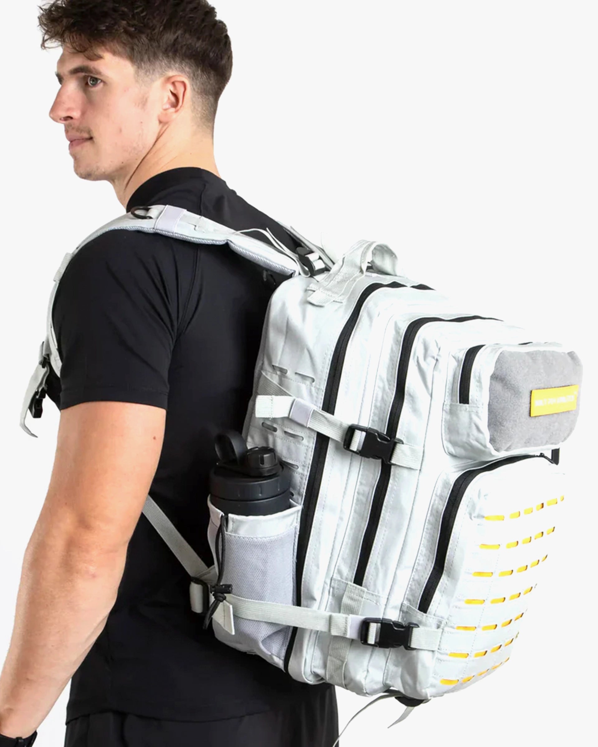 LARGE GYM BACKPACK BUILT FOR ATHLETES GREY YELLOW