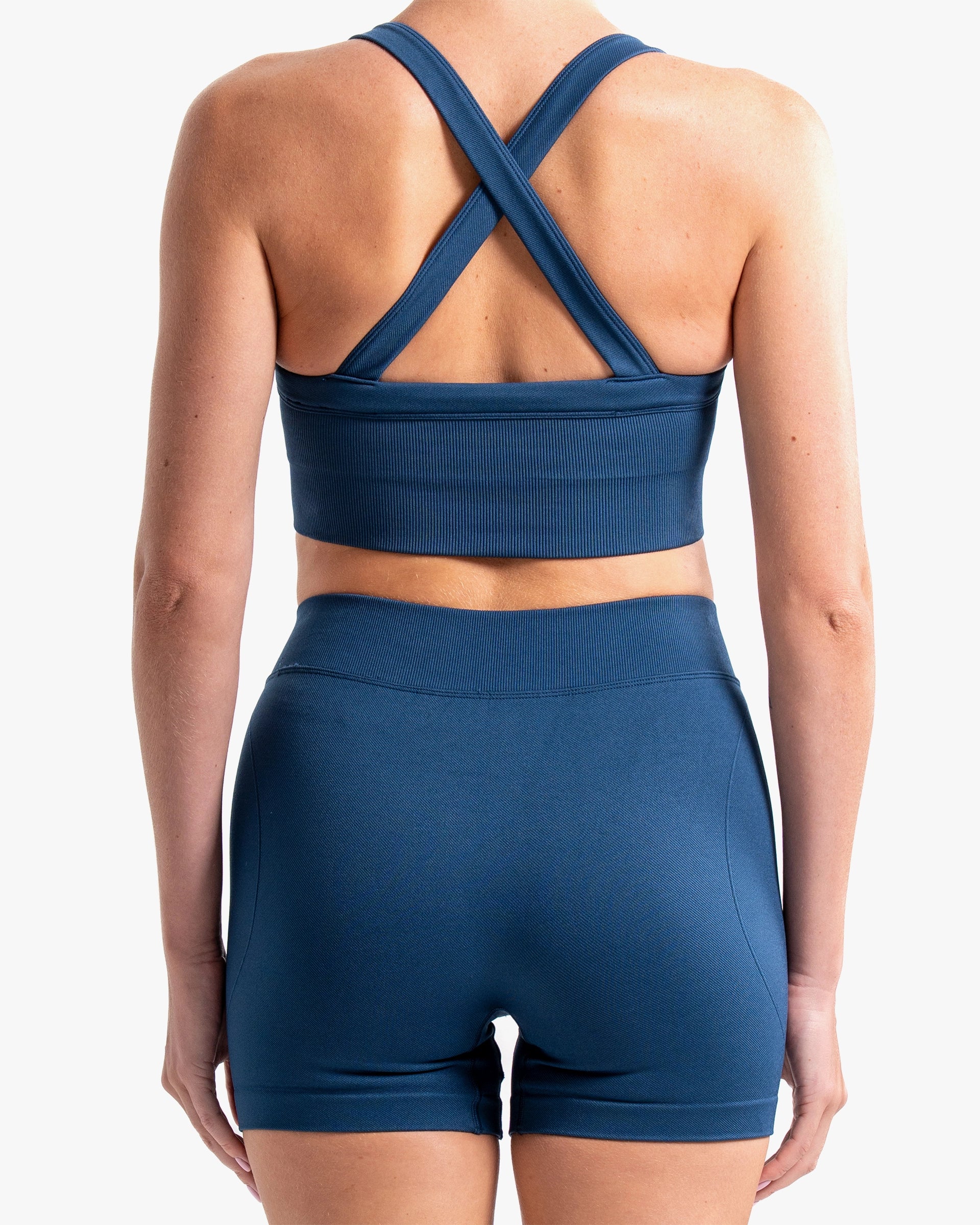 BO&TEE SUPER SCULPT SEAMLESS MINI SHORTS BLUE