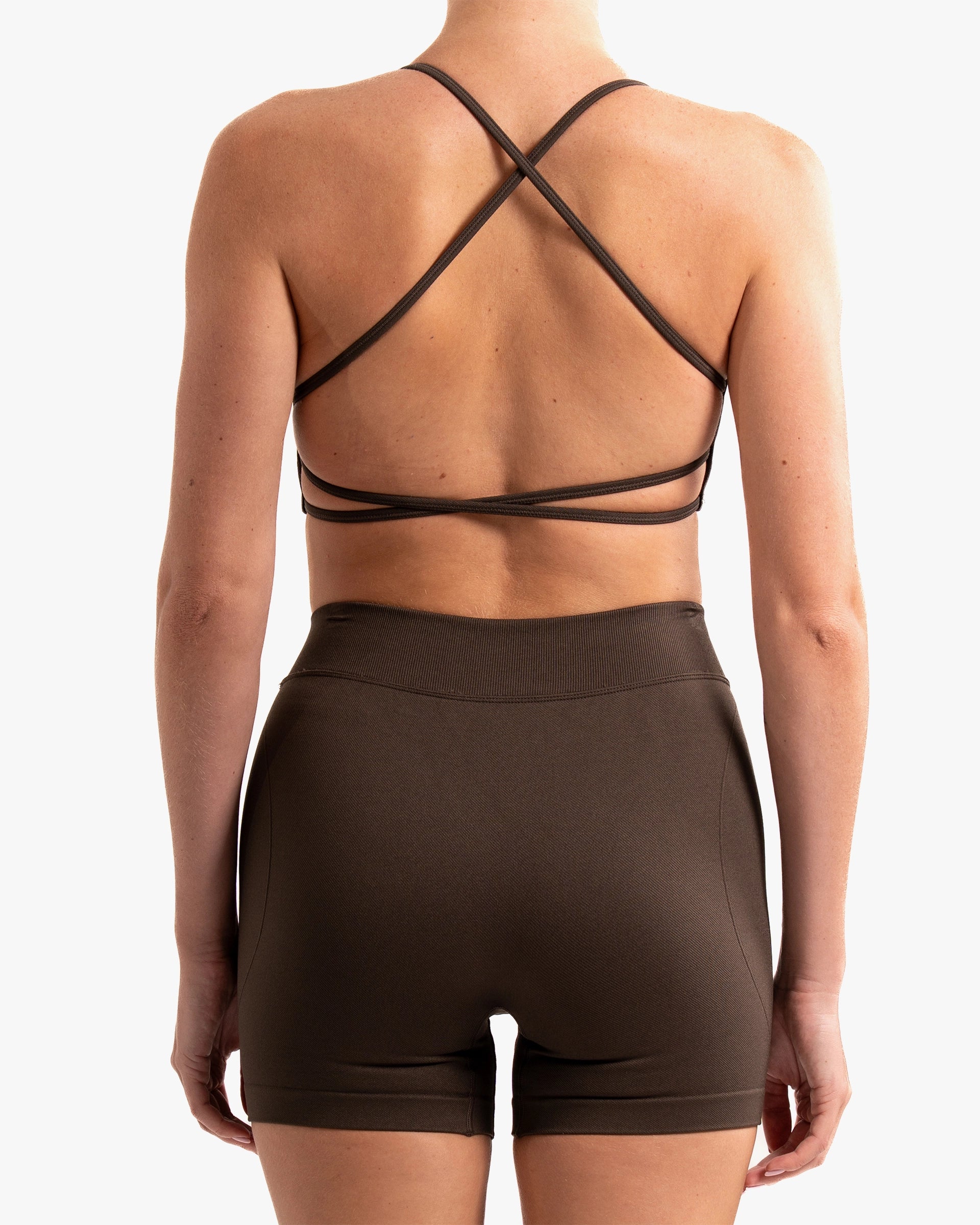 BO&TEE SUPER SCULPT SEAMLESS MINI SHORTS BROWN