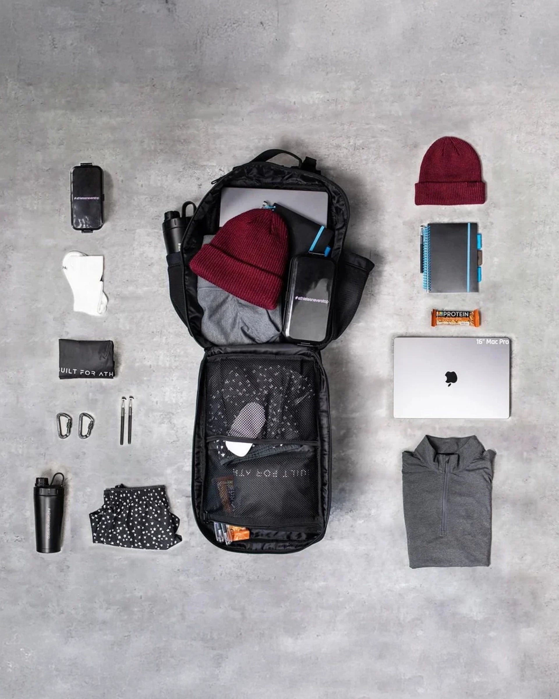 SMALL GYM BACK PACK BUILT FOR ATHLETES BLACK - AQUA