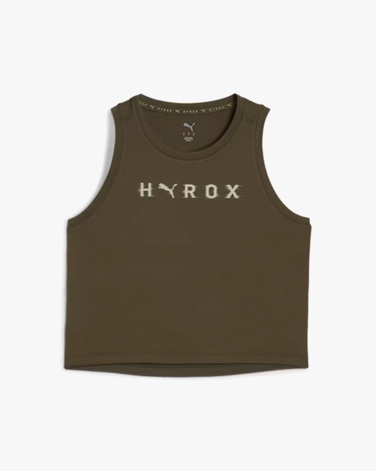 : PUMA X HYROX WOMEN'S CLOUDSPUN THERMOADAPT CROP TANK DARK OLIVE