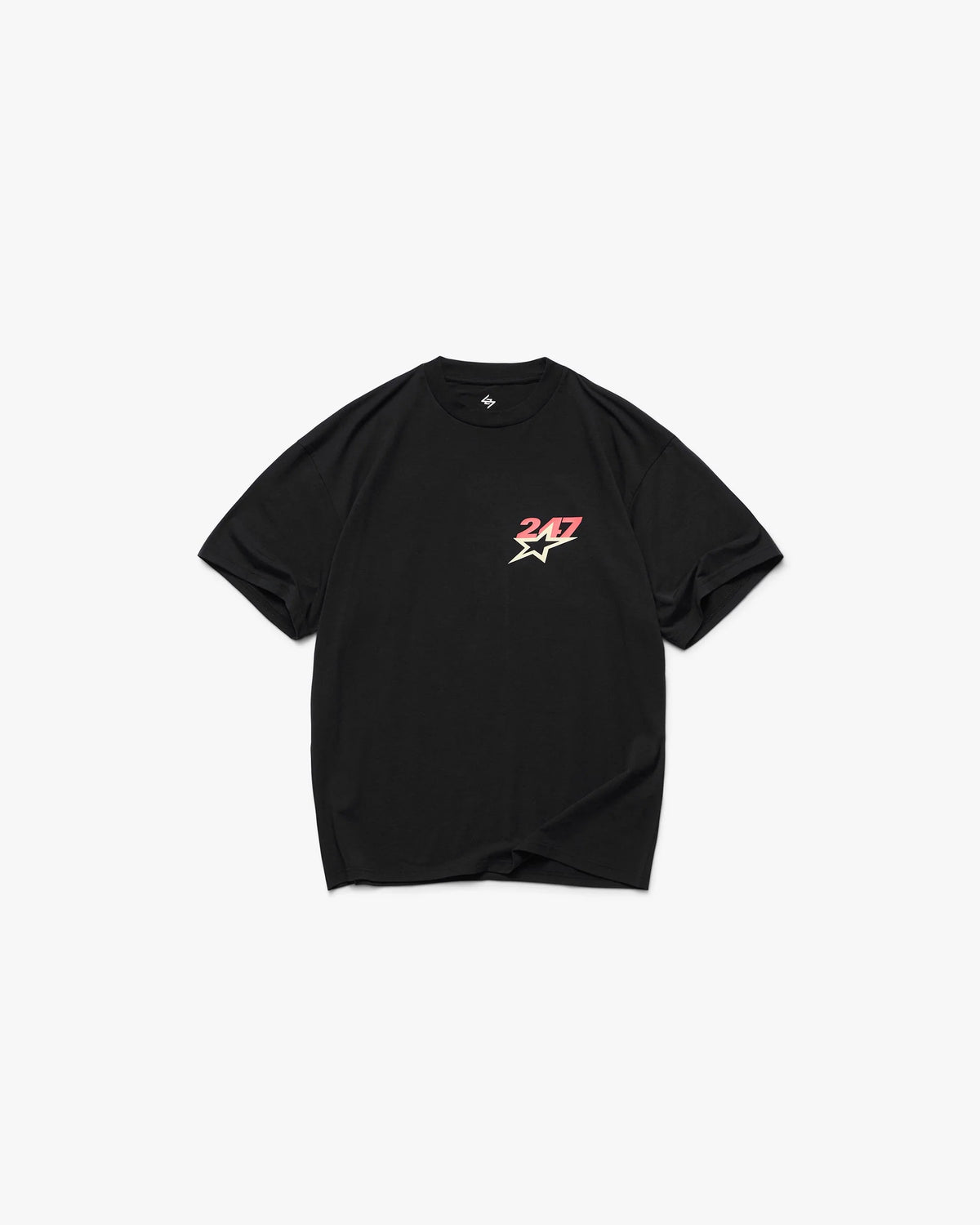 247 STAR PRINT OVERSIZED TSHIRT JET BLACK