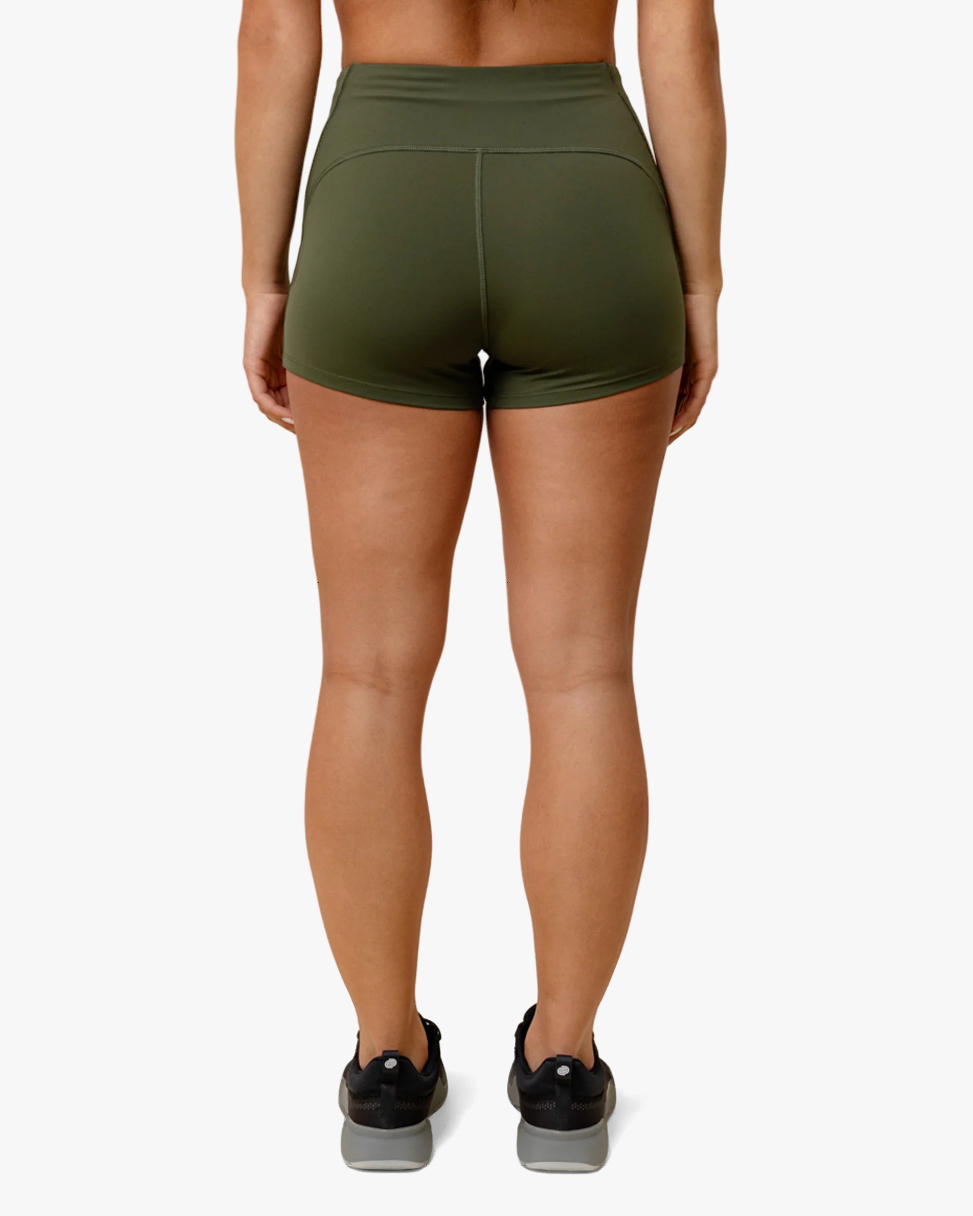 WHILE ON EARTH WOMEN'S MID-RISE INTENT SHORT 3" OLIVE