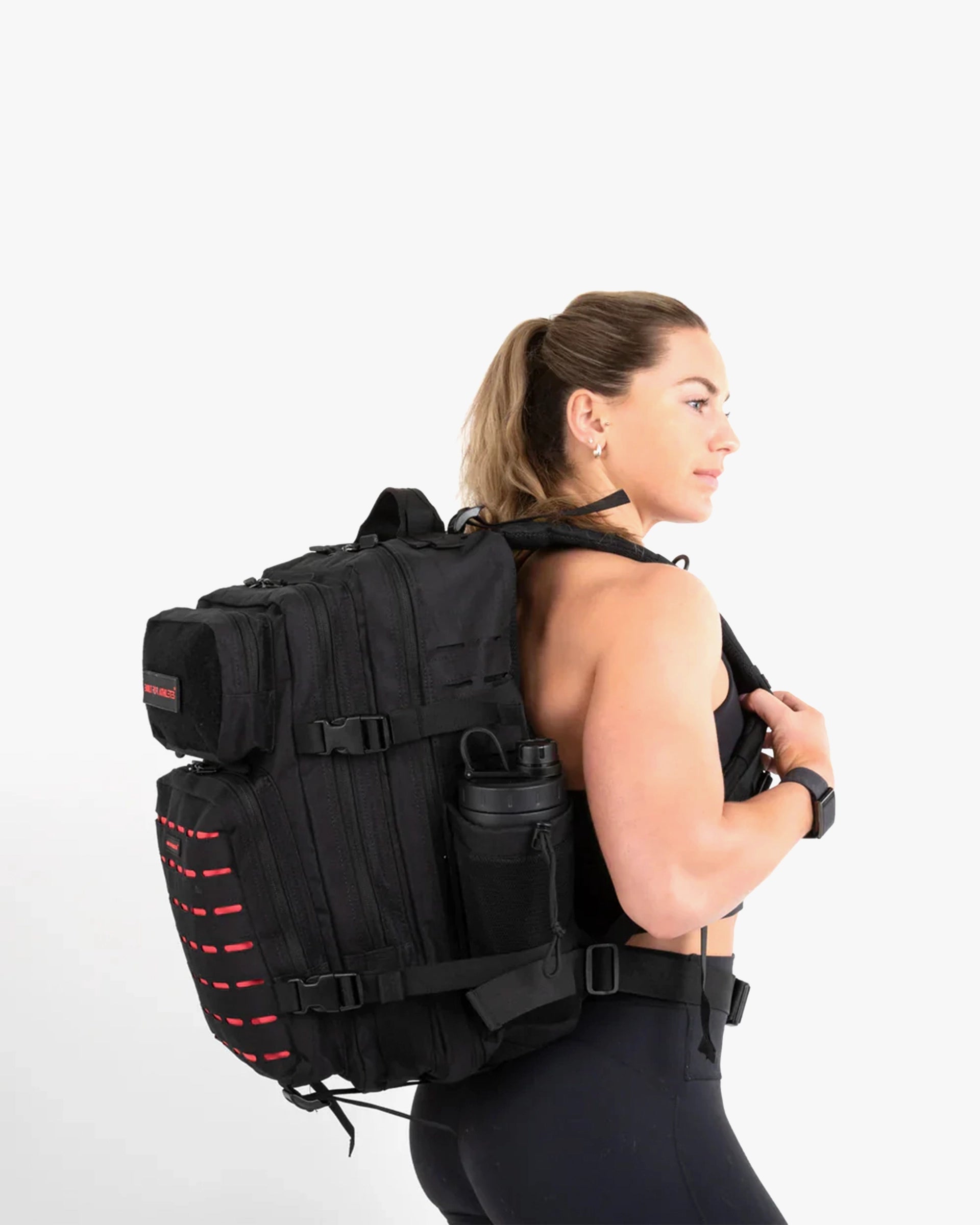 LARGE GYM BACKPACK BUILT FOR ATHLETES BLACK RED