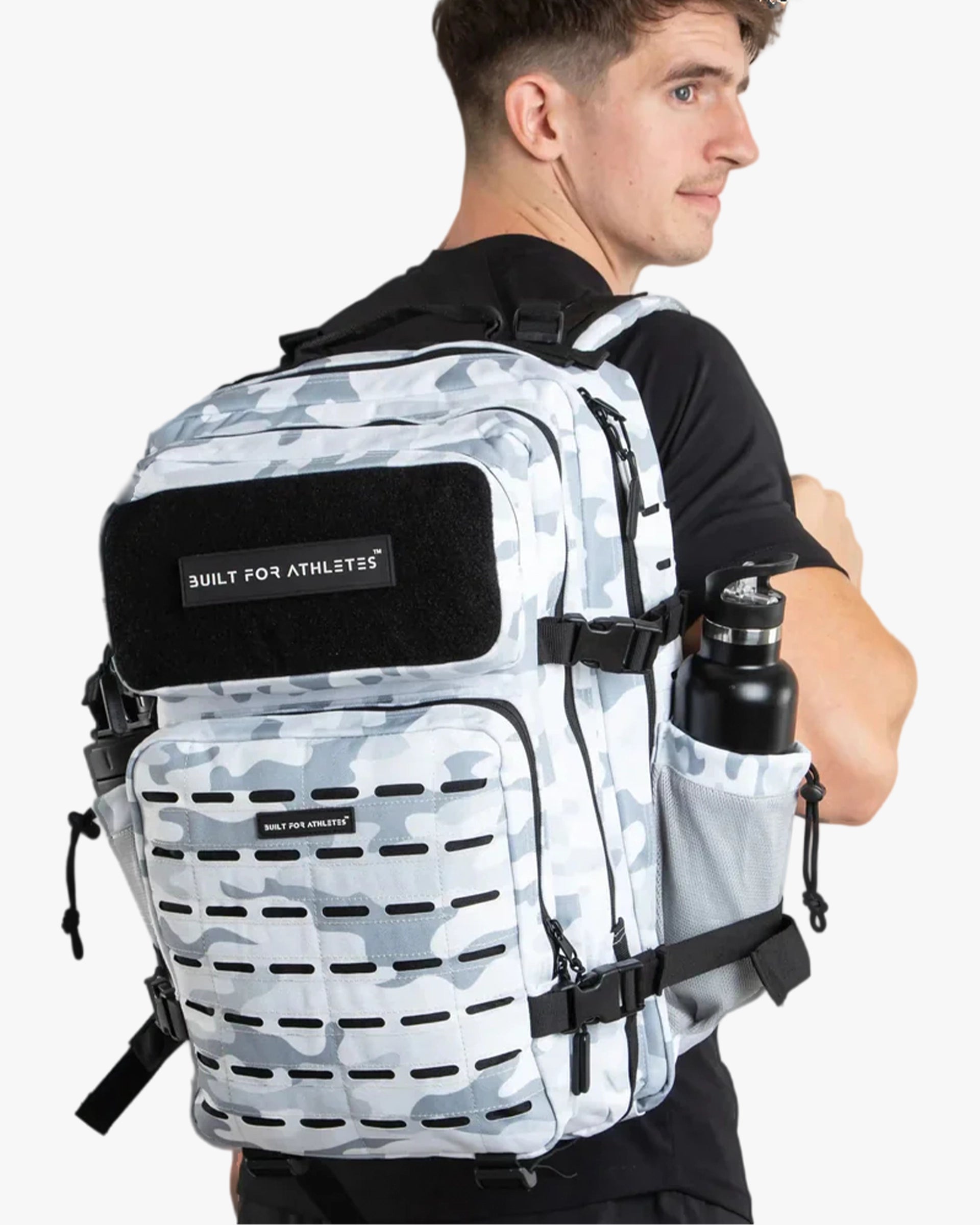 LARGE GYM BACKPACK BUILT FOR ATHLETES WHITE CAMO