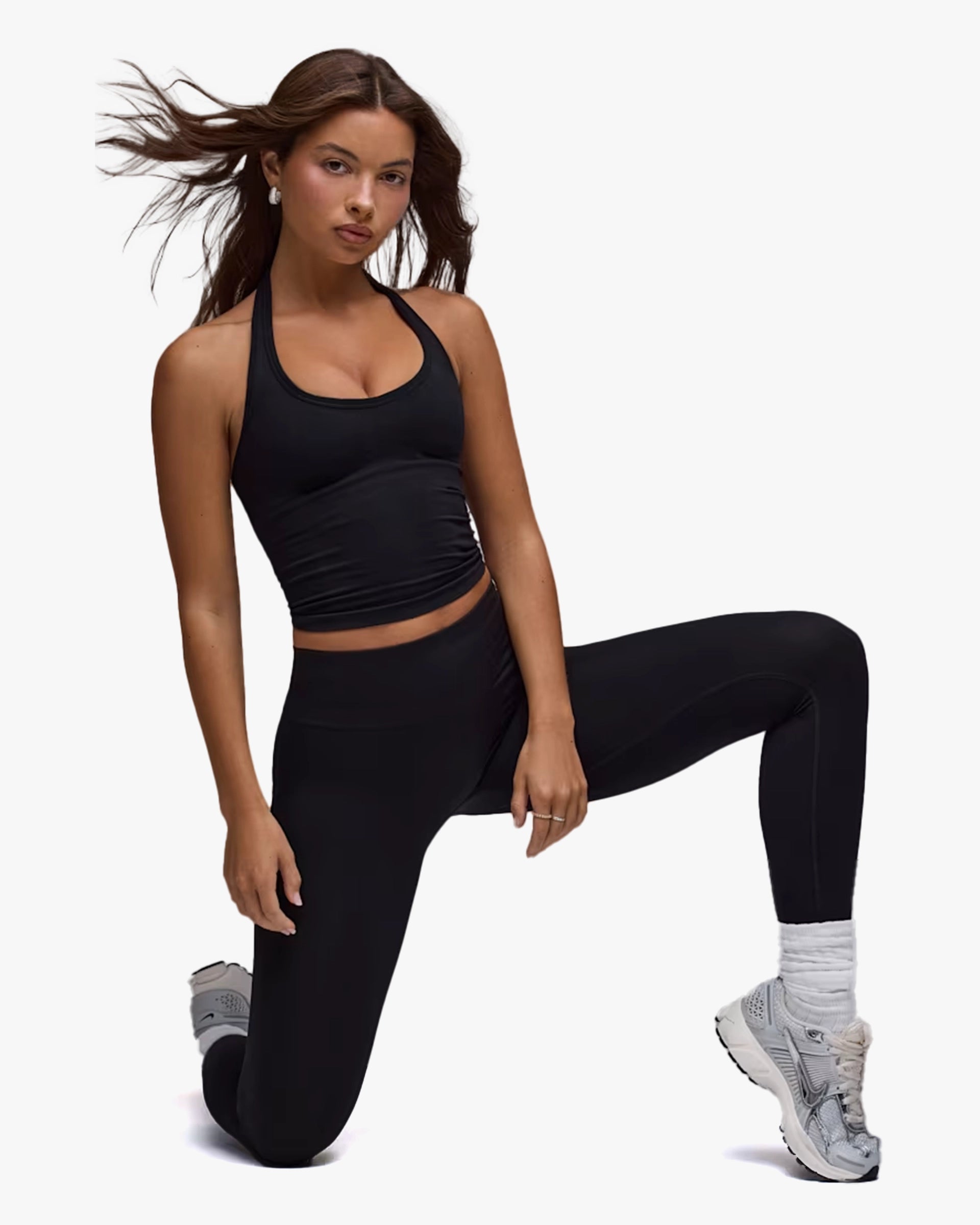 BO&TEE DEFINE LUXE HALTERNECK TANK TOP BLACK