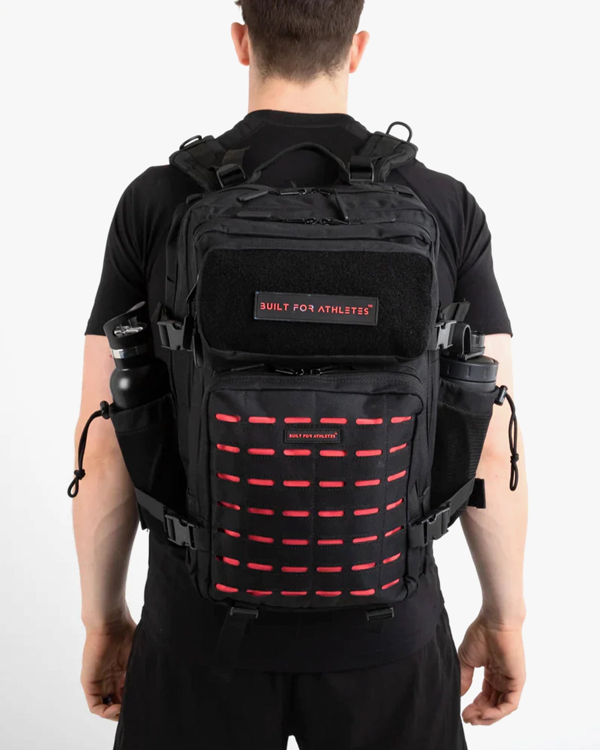 LARGE GYM BACKPACK BUILT FOR ATHLETES BLACK RED