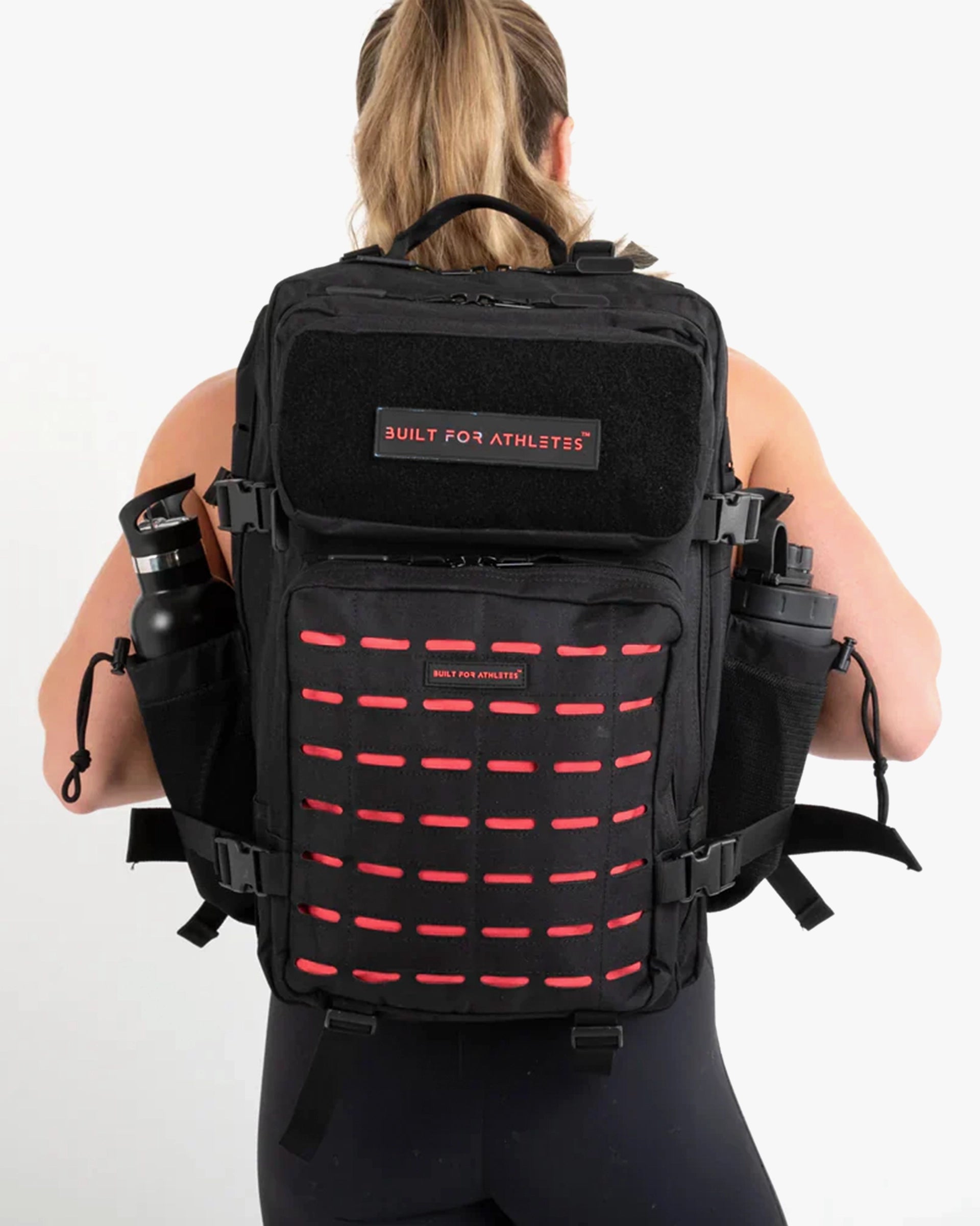 LARGE GYM BACKPACK BUILT FOR ATHLETES BLACK RED