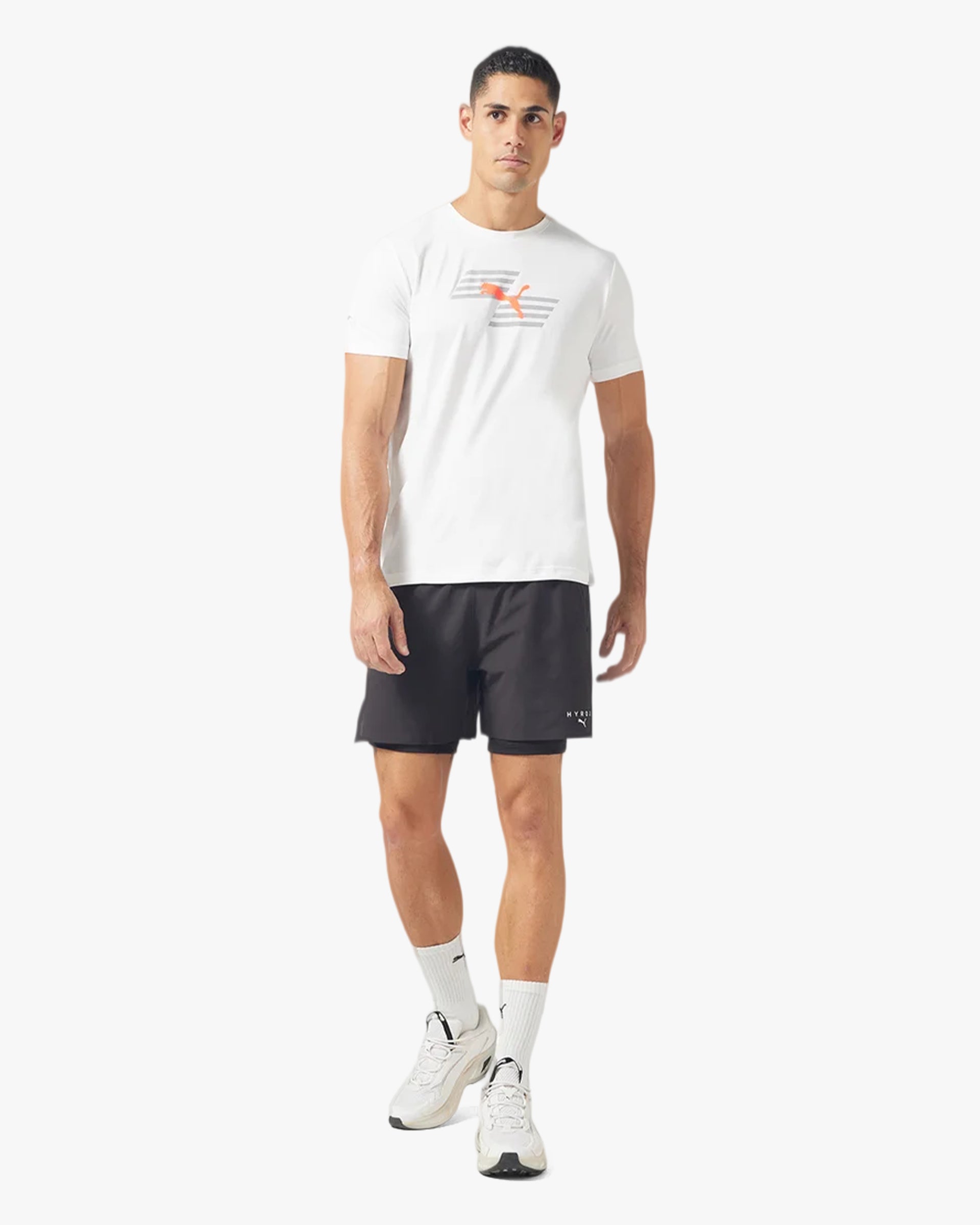 PUMA X HYROX MEN'S POLY GRAPHIC TEE WHITE