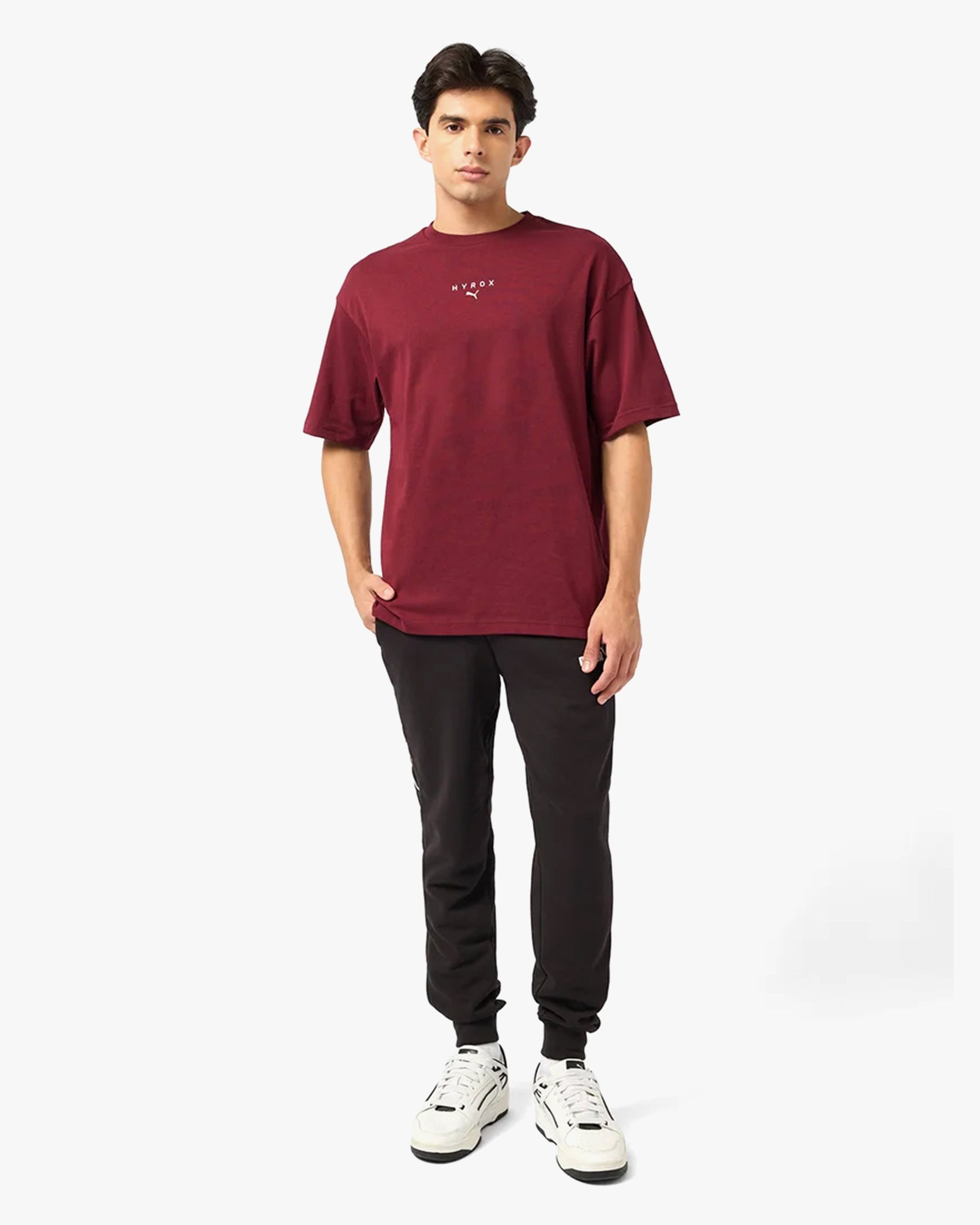 PUMA X HYROX MEN'S LIFESTYLE TEE RUBY SHIMMER
