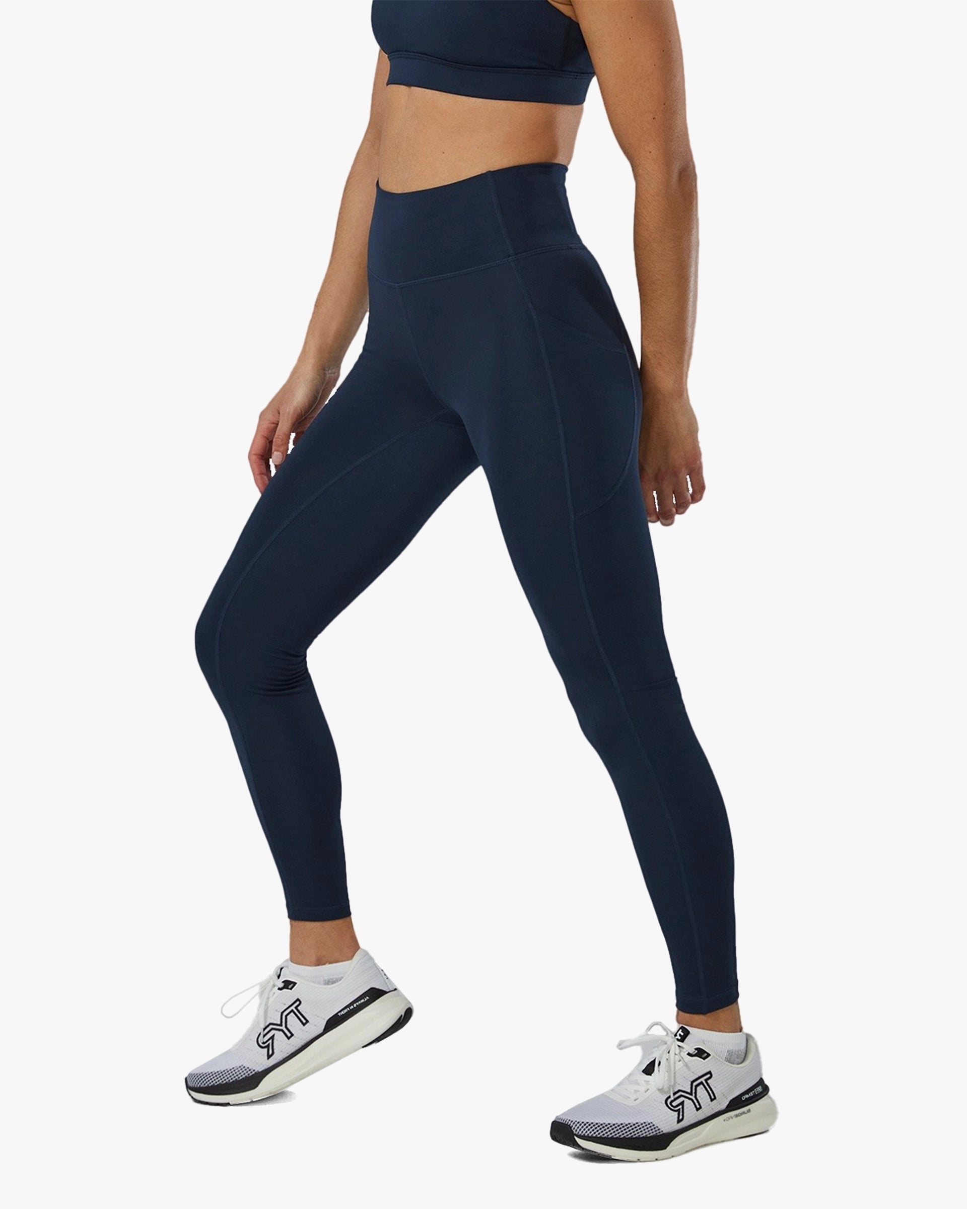 TYR LADIES BK 28  LEGGINGS WITH POCKET TOTAL ECLIPSE