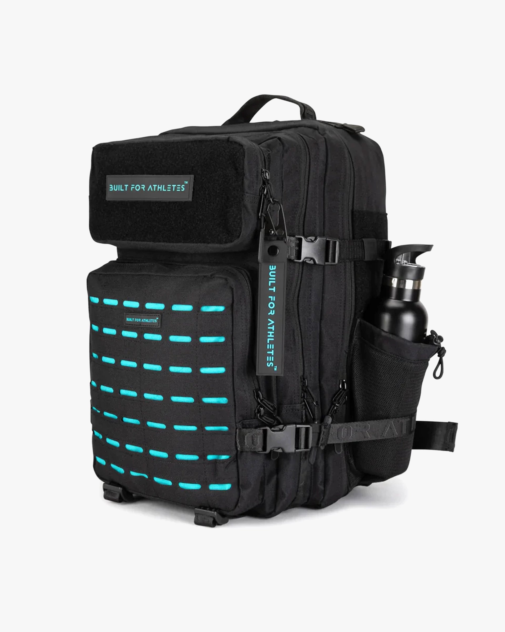 LARGE GYM BACKPACK BUILT FOR ATHLETES BLACK AQUA