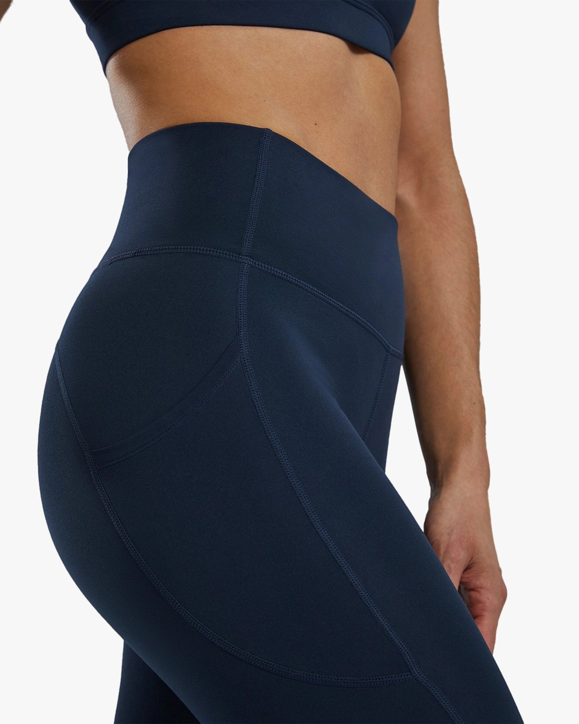 TYR LADIES BK 28  LEGGINGS WITH POCKET TOTAL ECLIPSE