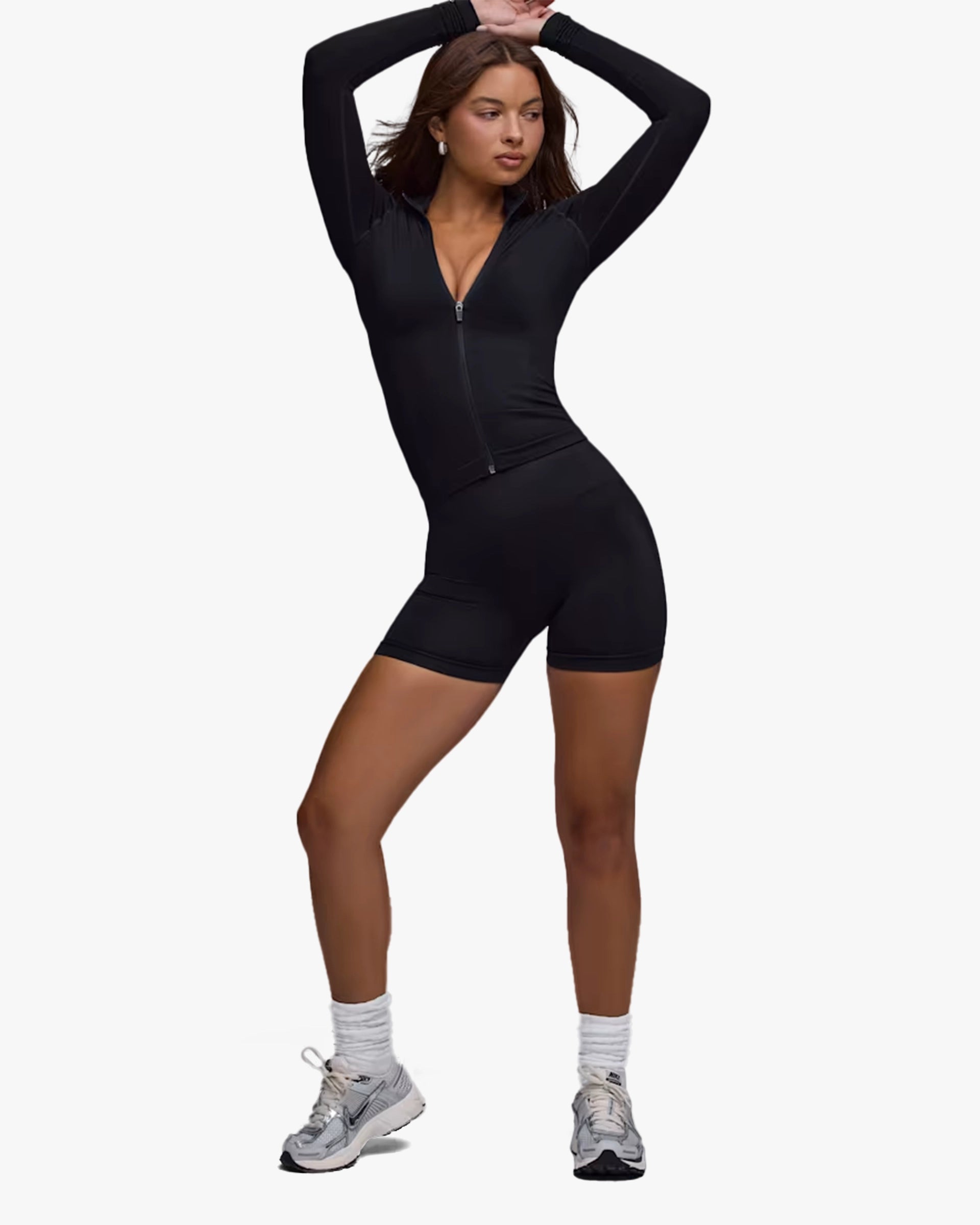 BO&TEE DEFINE LUXE HIGH-WAIST MINI SHORTS BLACK