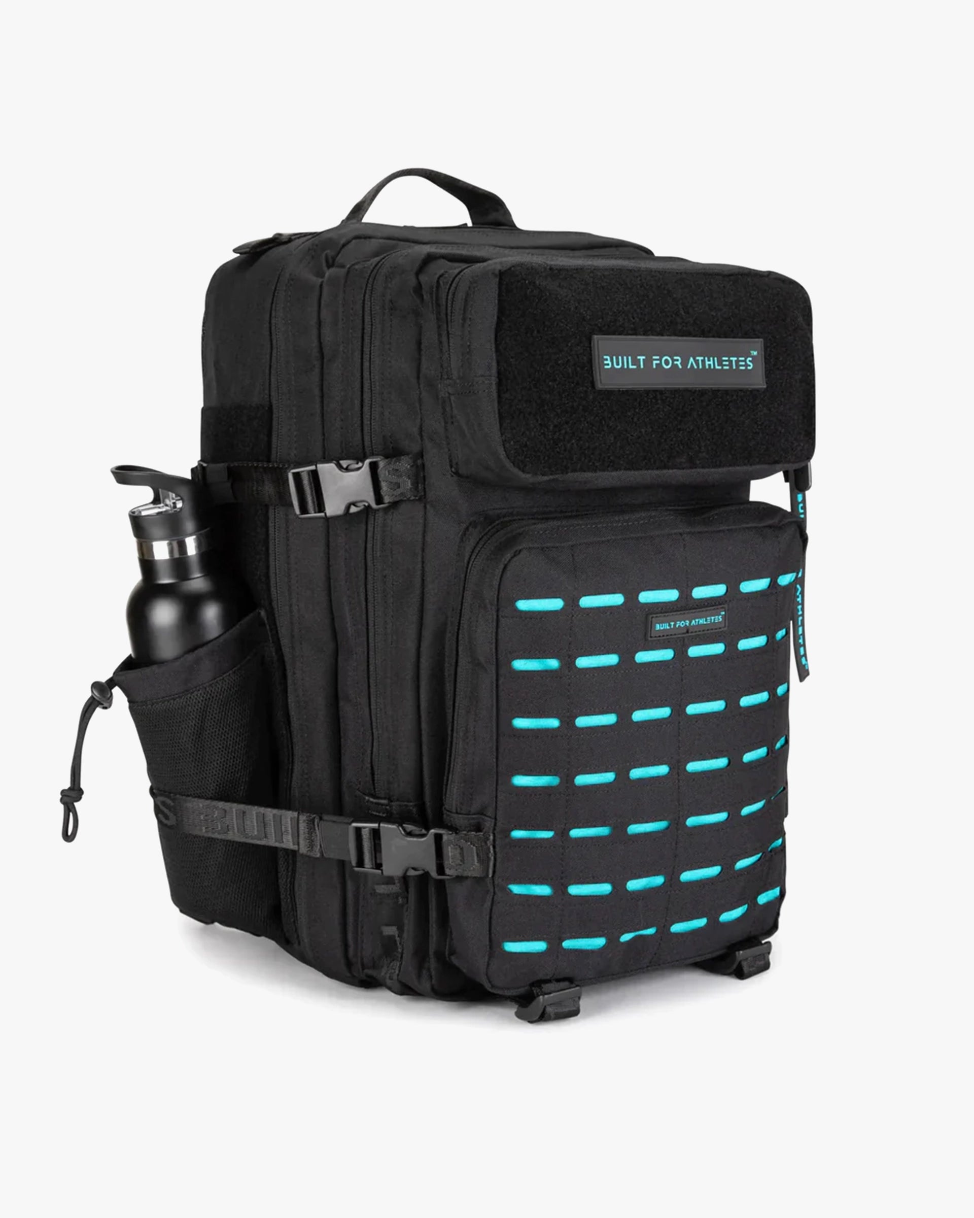 LARGE GYM BACKPACK BUILT FOR ATHLETES BLACK AQUA