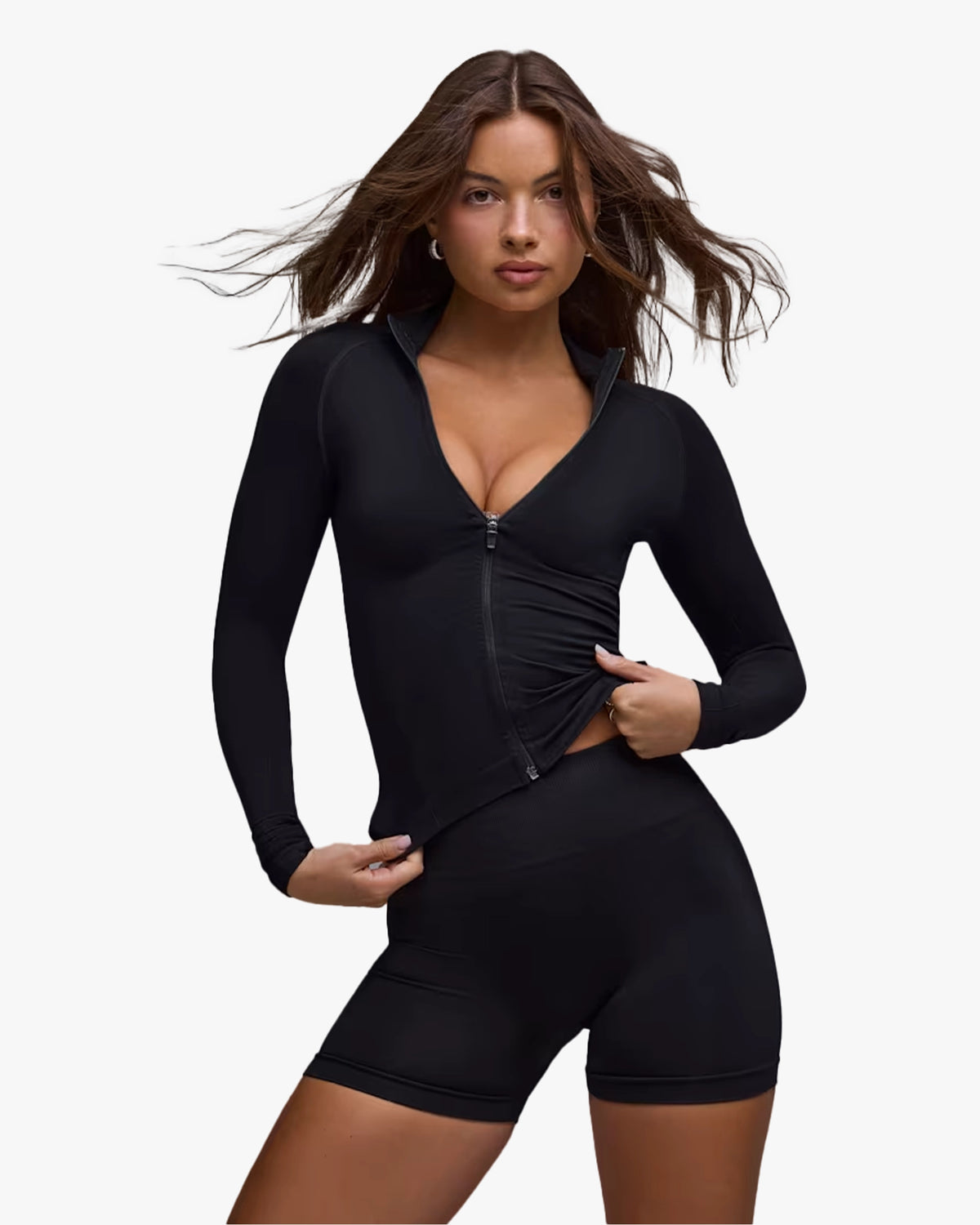 BO&TEE DEFINE LUXE HIGH-WAIST MINI SHORTS BLACK