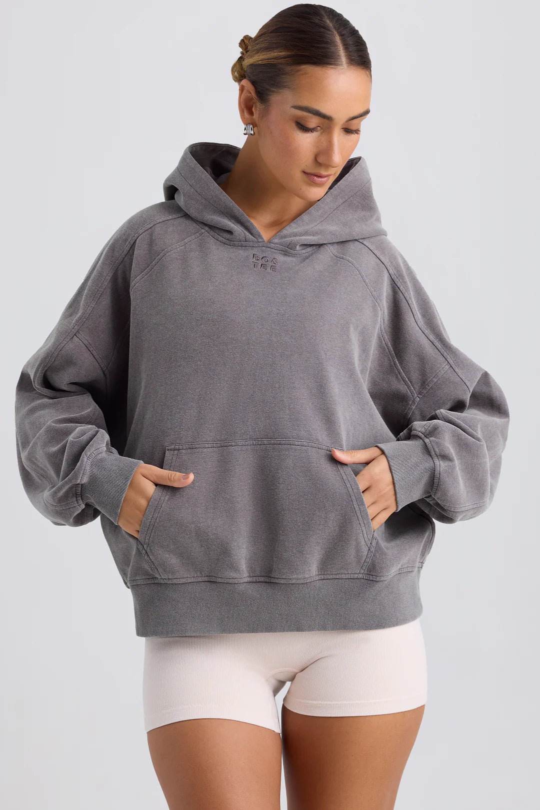 BO&TEE OVERSIZED HOODIE WASHED CHARCOAL