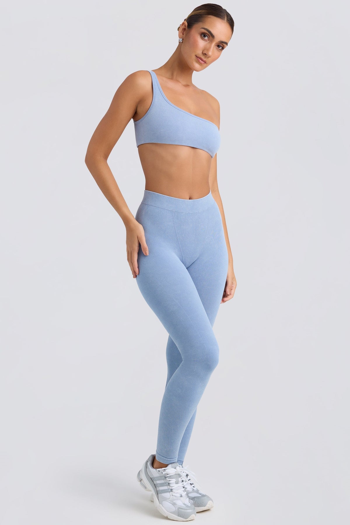 BO&TEE SEAMLESS RIB LEGGINGS WASHED BLUE