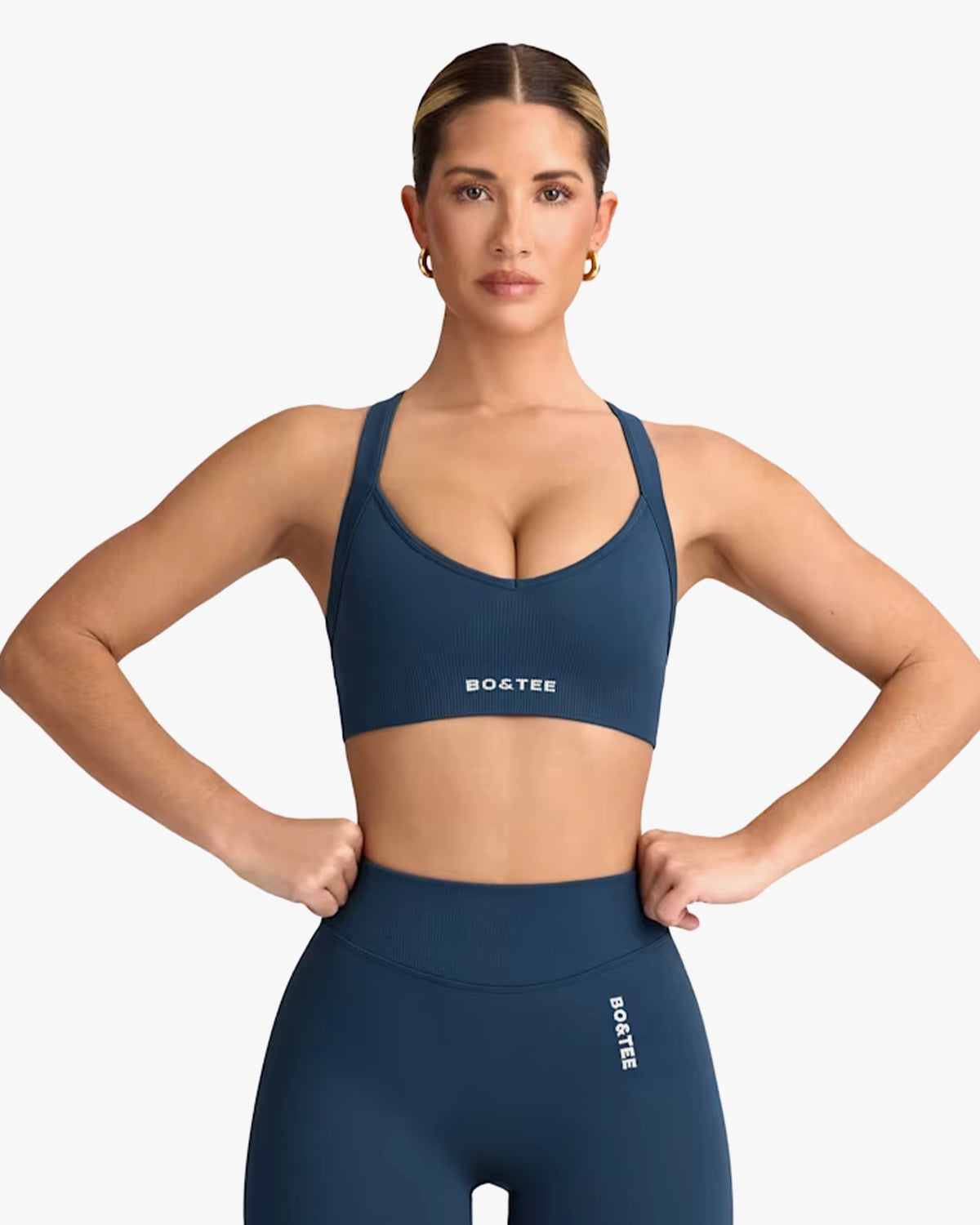 BO&TEE SUPER SCULPT SEAMLESS MINI SHORTS BLUE