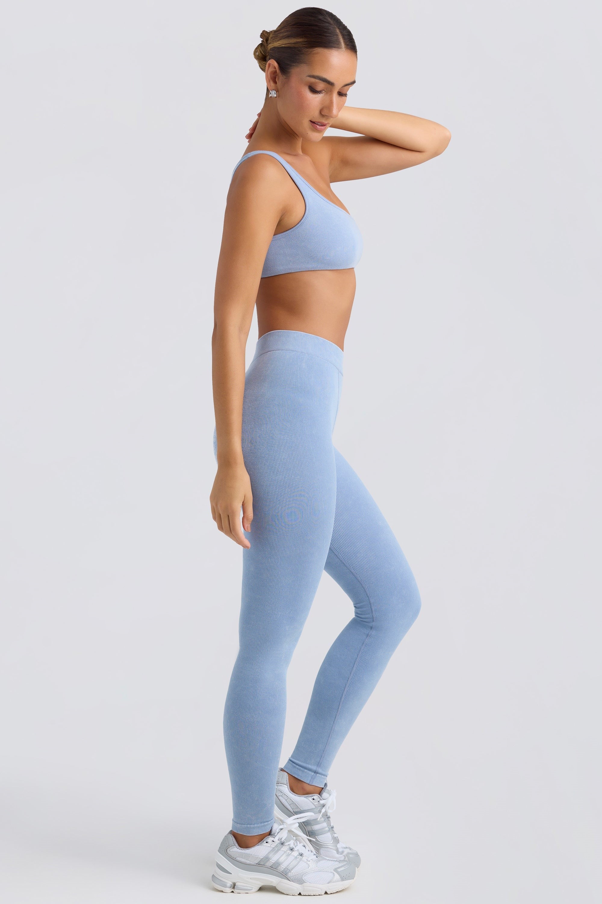 BO&TEE SEAMLESS RIB LEGGINGS WASHED BLUE