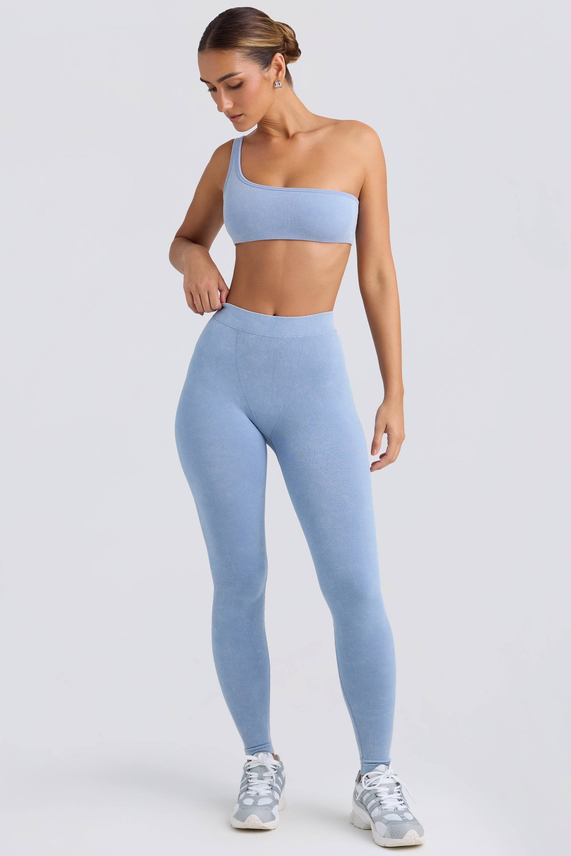 BO&TEE SEAMLESS RIB LEGGINGS WASHED BLUE