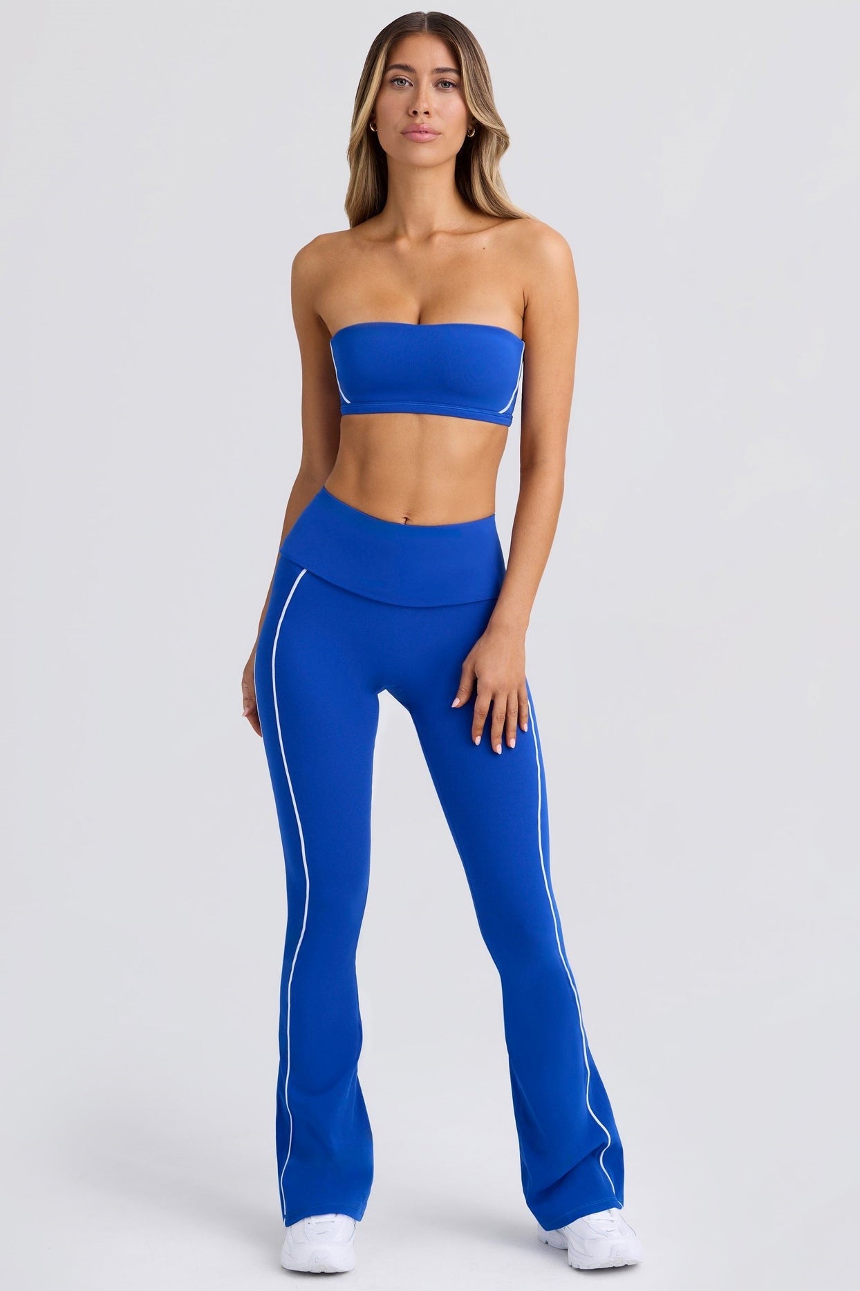 BO&TEE SOFT ACTIVE FOLDOVER FLARED TROUSERS COBALT BLUE
