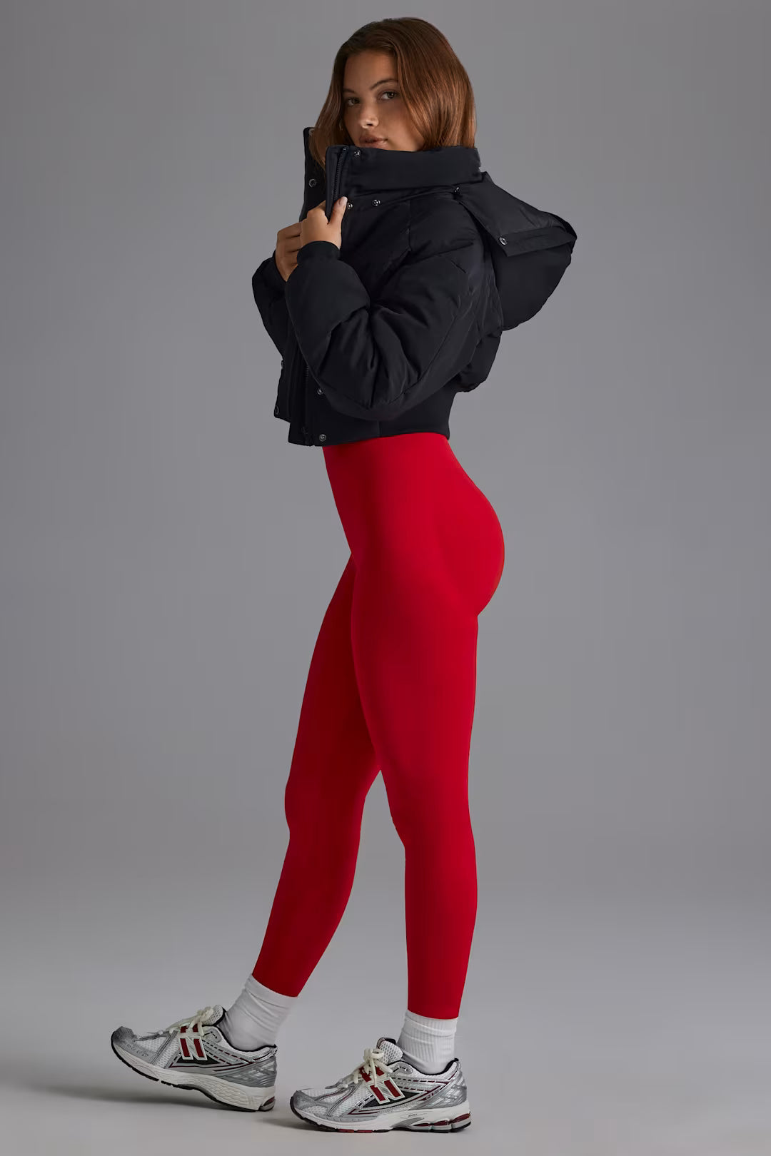 BO&TEE DEFINE LUXE HIGH-WAIST LEGGINGS CHERRY RED