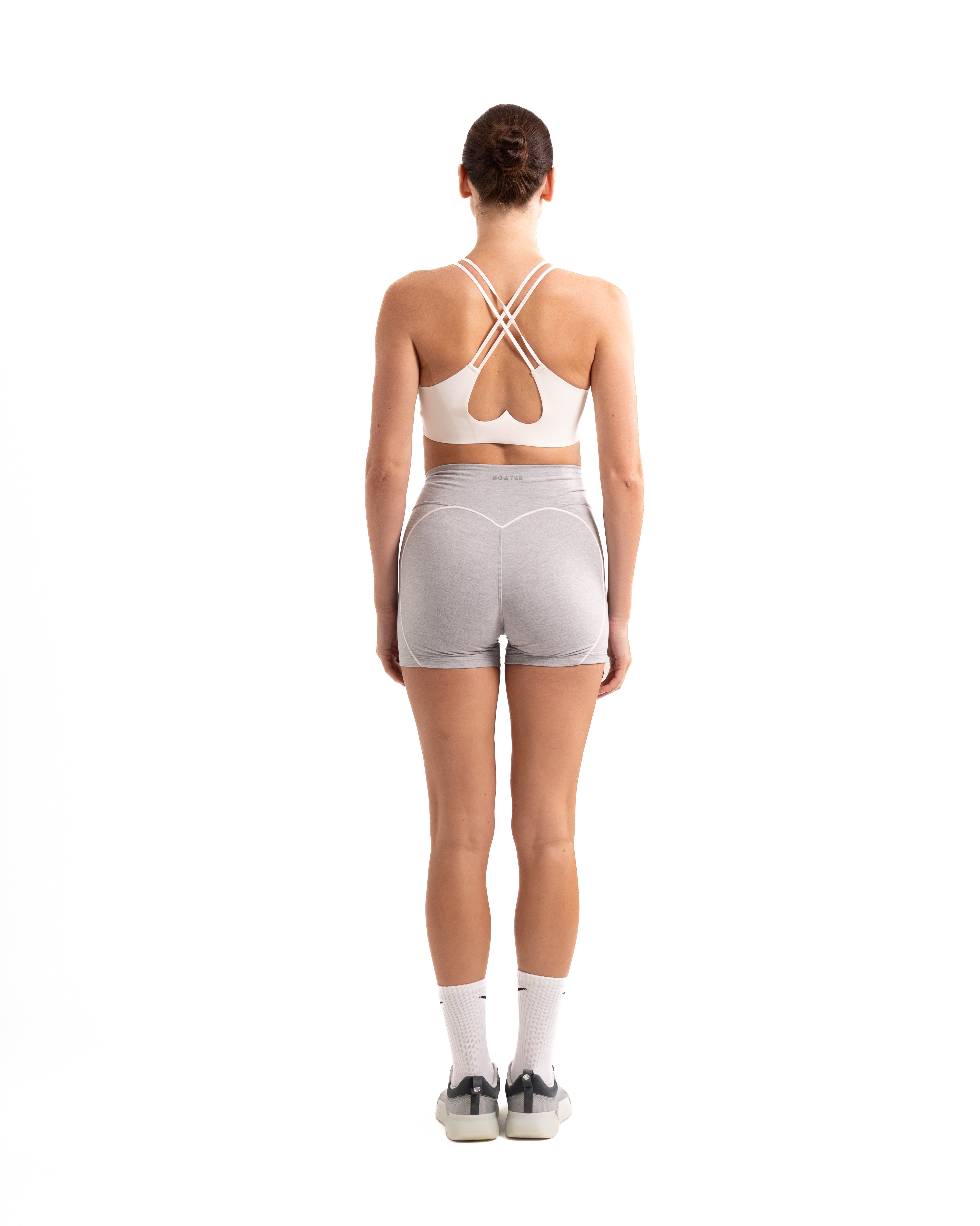 BO&TEE SOFT ACTIVE MINI SHORTS 'WITH LOVE EDIT' GREY MARL