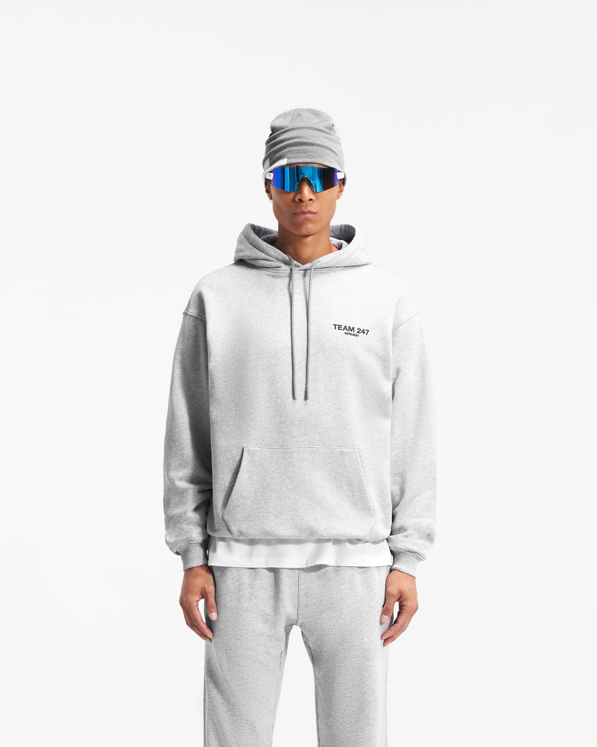 247 OVERSIZED HOODIE ASH GREY/BLACK